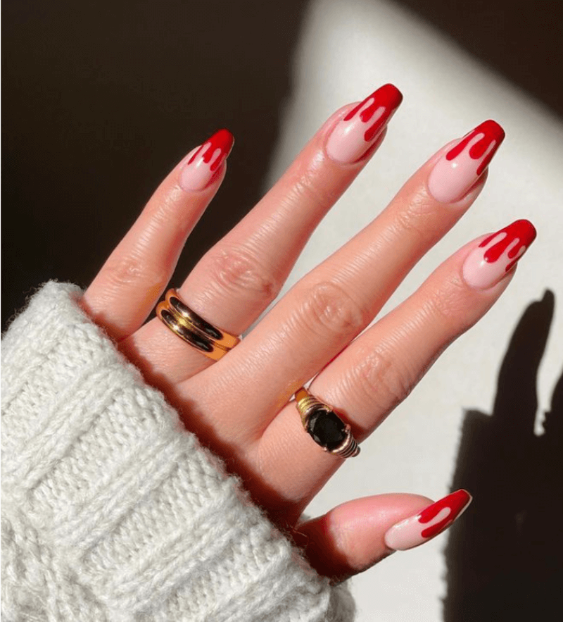Trending Red French Tip for your Parties and Vacation 6