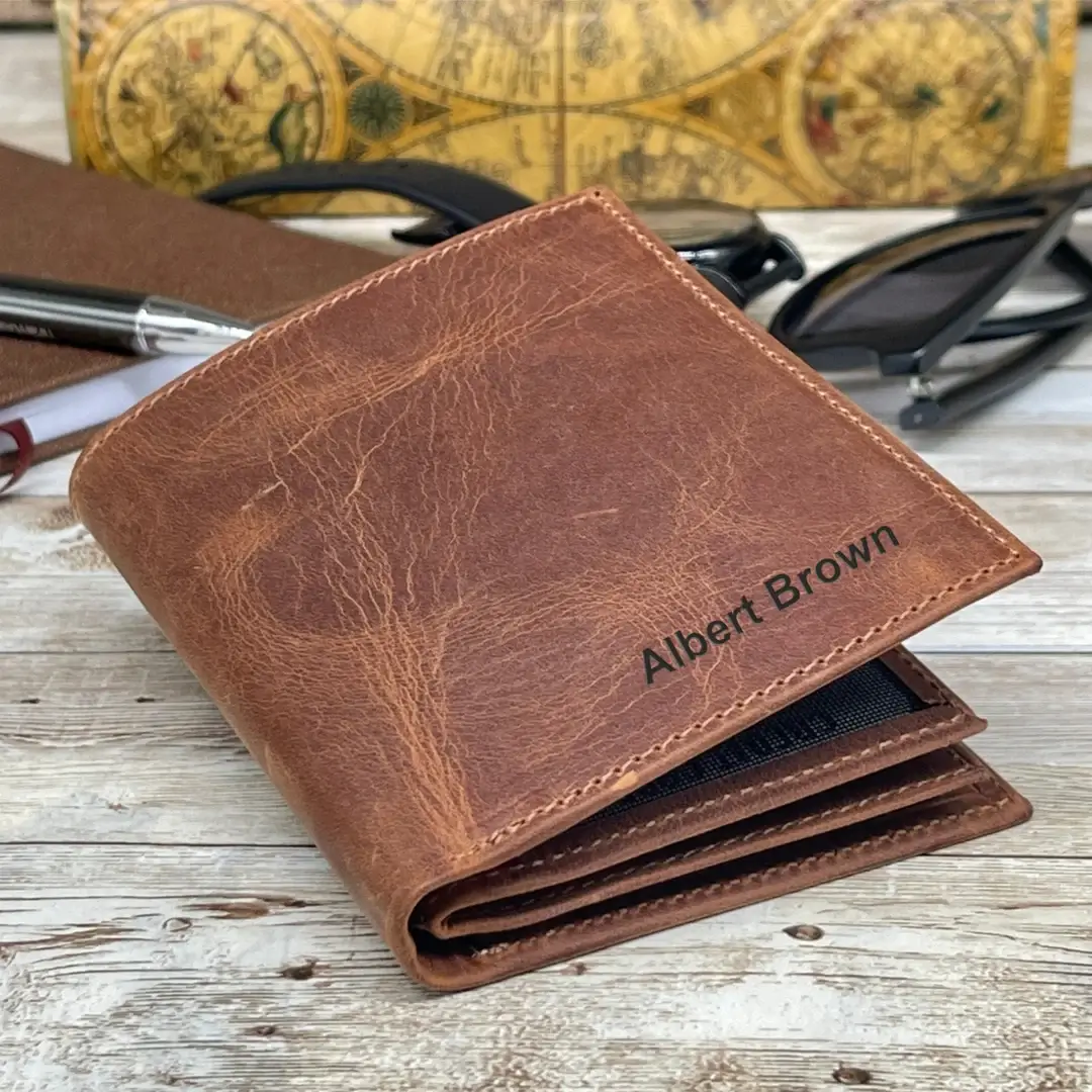 Monogrammed Leather Wallet