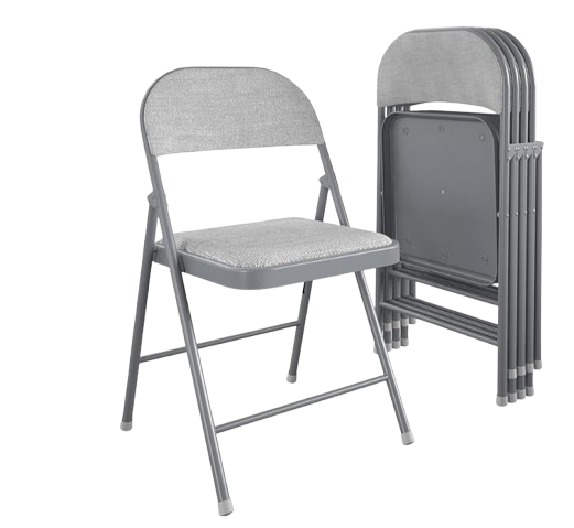 Costco padded folding chairs with fabric seats and steel frame, lightweight big tall folding chair option for indoor events