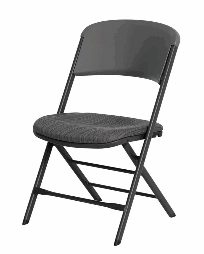 Big tall folding chair Lifetime Commercial Grade with thick padded seat and tall backrest