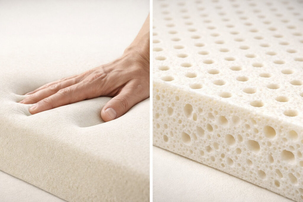 memory foam vs latex mattress topper benefits comparison for back pain and cooling